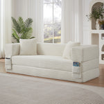 Modern cord sofa with stylish appearance, classic square design, unique two-tier design, convertible into a bed, ideal for apartments and large spaces.-W3396P439850