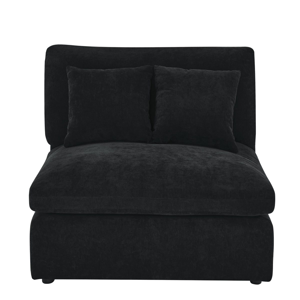 6-Seats Modular L-Shaped Sectional Sofa with Ottoman,10 Pillows, Oversized Upholstered Couch w/Removabled Down-Filled Seat Cushionfor Living Room, Chenille Black W487S00211-djyc