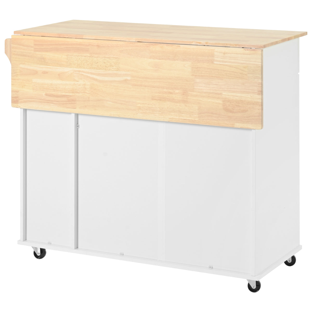 K&K Kitchen Island with Drop Leaf, Kitchen Storage Cart with 3 Tier Pull Out Cabinet Organizer, Internal Storage Rack, Rolling Kitchen Cart on Wheels with Towel Rack, 2 Drawers, for Kitchen, White WF531421AAW-djyc