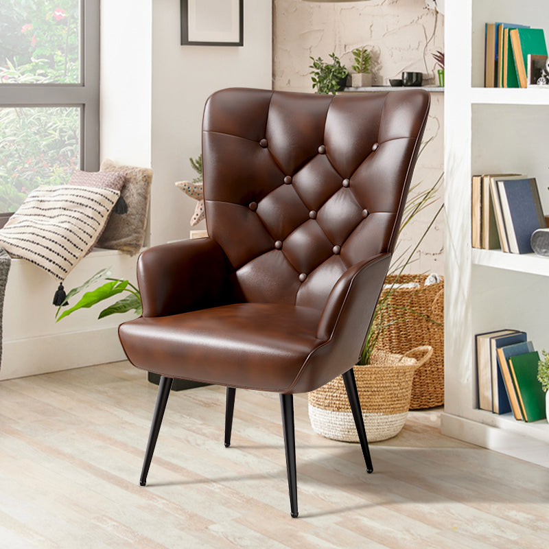 Ergonomic Leather Armchair: Thick 4.5-Inch Cushion and Adjustable Foot Support FU01030-wz