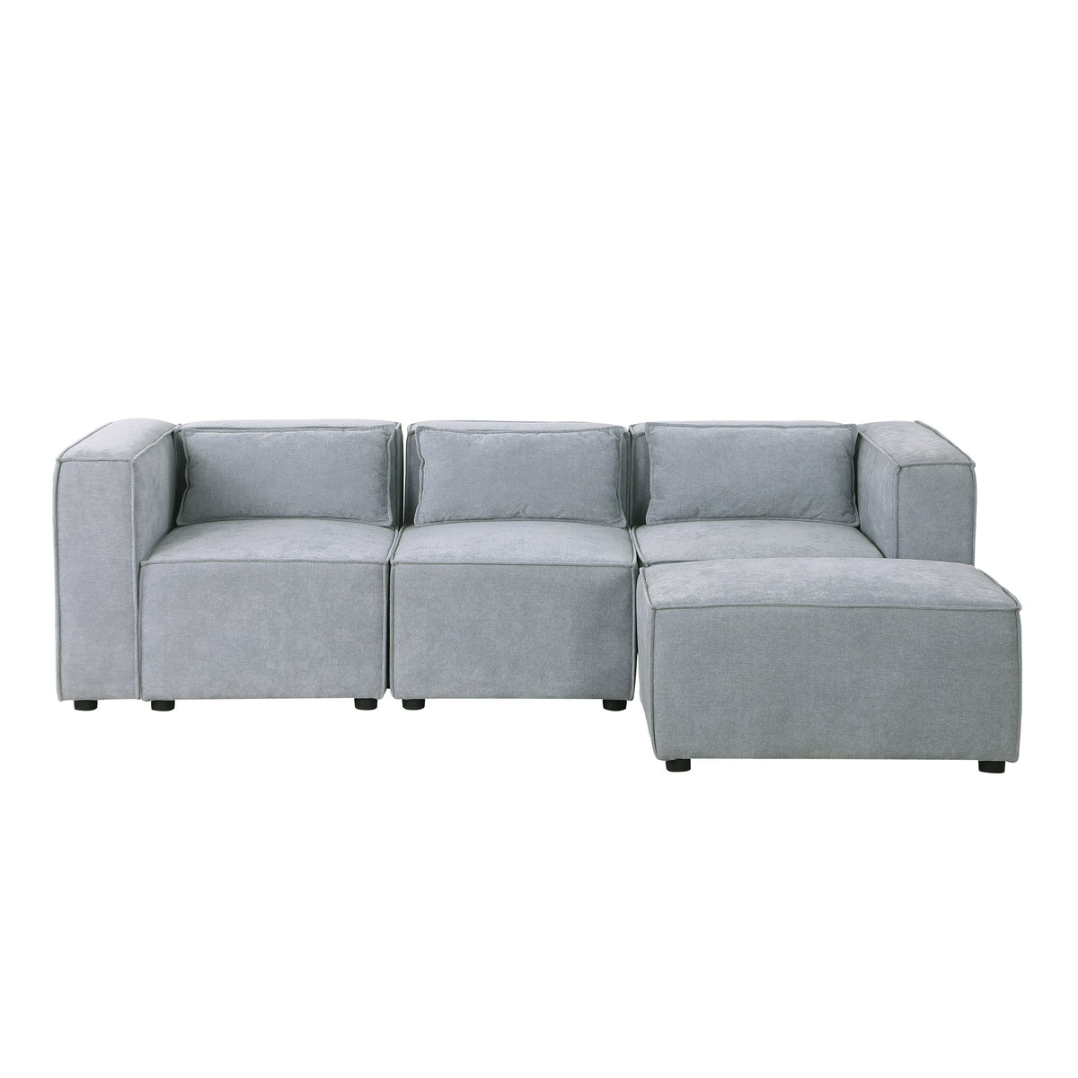 modular sofa Grayish bluechenille fabric,simple and grand, the seat and back is very soft. this is also a KNOCK DOWN sofa W1099S00109-djyc