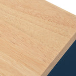 K&K Rolling Kitchen Island With Extended Table, Kitchen Island on Wheels with LED Lights,Power Outlets and 2 Fluted Glass Doors, Kitchen Island with a Storage Compartment and Side 3 Open Shelves, Navy WF316018AAN-djyc