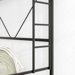 Metal Twin Loft Bed Frame with Stairs & Full-Length Guardrail, Space-Saving Design, No Box Spring Needed,, Noise Free, Black W840125869-djyc