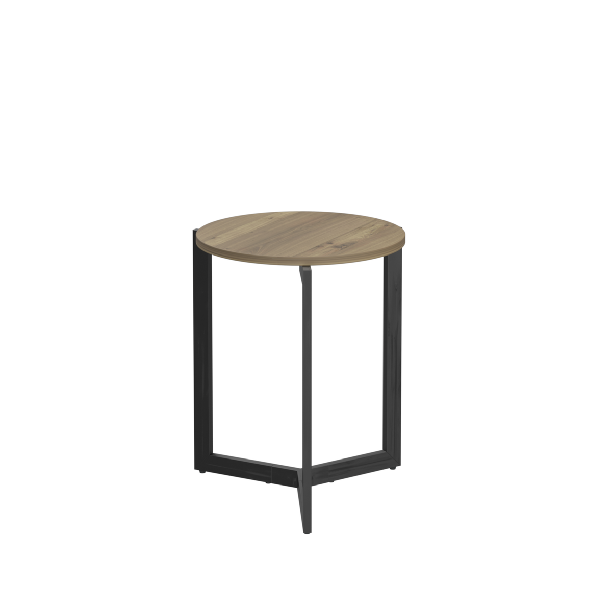 19.68''H Round Side Table, Round Accent End Table with Sturdy Metal Frame, Round Nightstand, for Living Room, Bedroom, Balcony, Office, Brown W808P176716-djyc