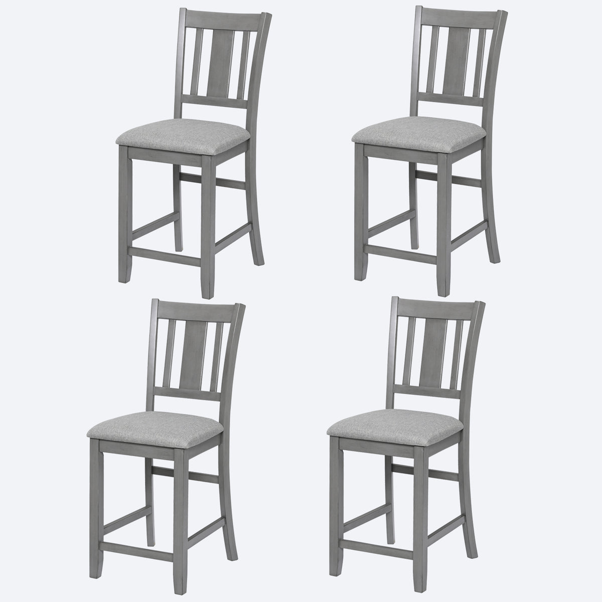 Dining Room Furniture Counter Height Chairs Set of 4, Kitchen Chair with Padded Seat , Upholstered Side Chair for Dining Room, Living Room, Gray W1998126393-djyc