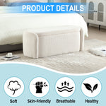 House Hold Storage Ottoman,Bedroom End Bench,Upholstered Fabric Storage Ottoman with Safety Hinge, Entryway Padded Footstool, Ottoman Bench for Living Room & Bedroom (Beige) W1588P194714-djyc