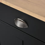 Kitchen Cart with Rubber wood Drop-Leaf Countertop, Concealed sliding barn door adjustable height,Kitchen Island on 4 Wheels with Storage Cabinet and 2 Drawers,L52.2xW30.5xH36.6 inch, Black SK000001AAB-djyc