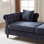 81-inch Chenille Face-to-face Chaise Lounge with Two Pillows,Nailhead trim,Button Tufted Design and Rolled Arms for Lounge, Living room and Office W834S00317-djyc