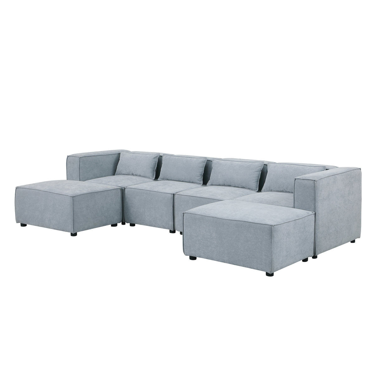 modular sofa Grayish bluechenille fabric,simple and grand, the seat and back is very soft. this is also a KNOCK DOWN sofa W1099S00115-djyc