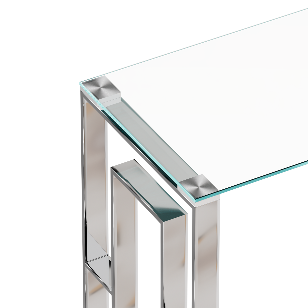 Console Table Stainless Steel Glass,Meal side table silvery Clearbs-02 s W1727P195277-djyc