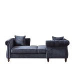 81-inch Chenille Face-to-face Chaise Lounge with Two Pillows,Nailhead trim,Button Tufted Design and Rolled Arms for Lounge, Living room and Office W834S00317-djyc