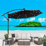 10 ft Outdoor Patio Umbrella Solar Powered LED Lighted Sun Shade Market Waterproof 8 Ribs Umbrella with Crank and Cross Base for Garden Deck Backyard Pool Shade Outside Deck Swimming Pool W65627957-djyc