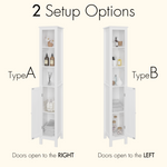 66.92" Tall Bathroom Storage Cabinet with Adjustable Shelves,Slim 1 Doors Freestanding Cabinet with Anti-Tip, Open compartments, for Home, Small Spaces, Bathroom,Kitchen, Living Room, White W808P174804-djyc