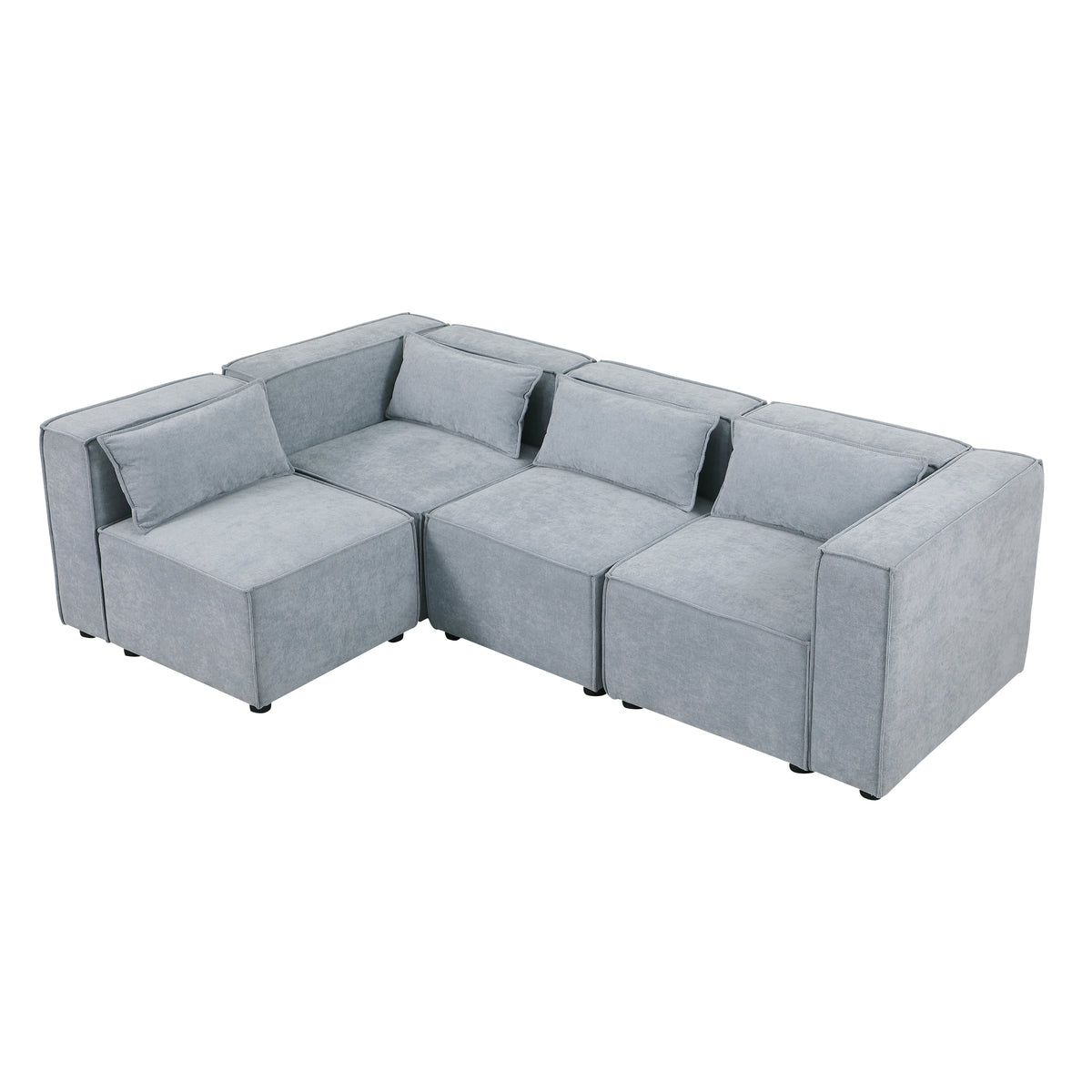 modular sofa Grayish bluechenille fabric,simple and grand, the seat and back is very soft. this is also a KNOCK DOWN sofa W1099S00114-djyc