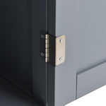 Kitchen Island Cart with Solid Wood Top and Locking Wheels,54.3 Inch Width,4 Door Cabinet and Two Drawers,Spice Rack, Towel Rack (Grey Blue) WF286911AAG-djyc