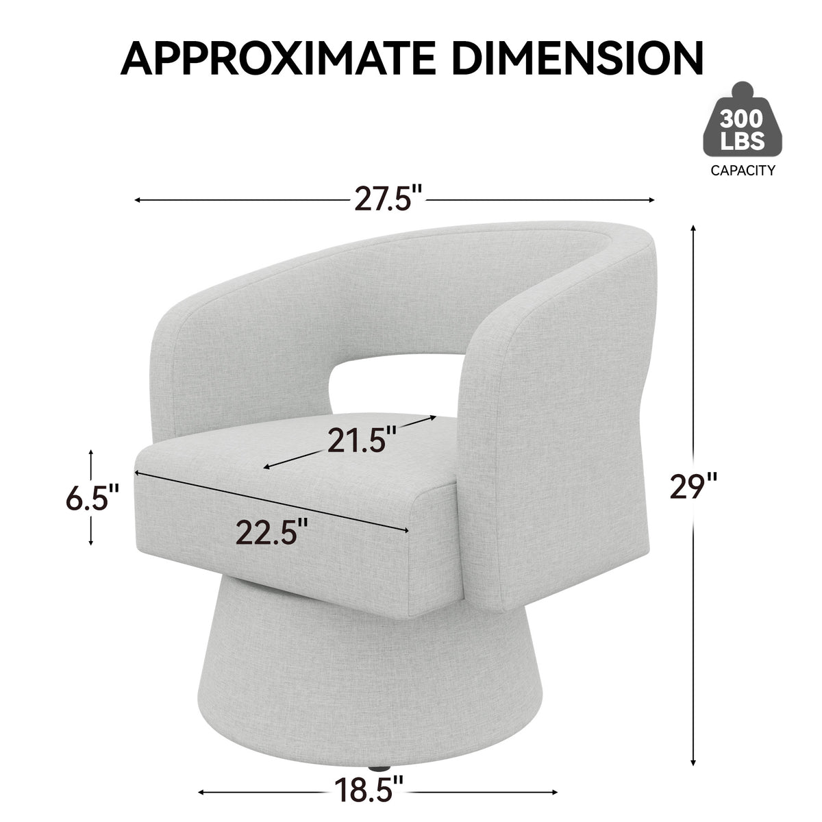 Modern Minimalist Elegant Velvet 360° Swivel Armchair: Thickened Cushion & Anti-Slip Feet FU01059-wz