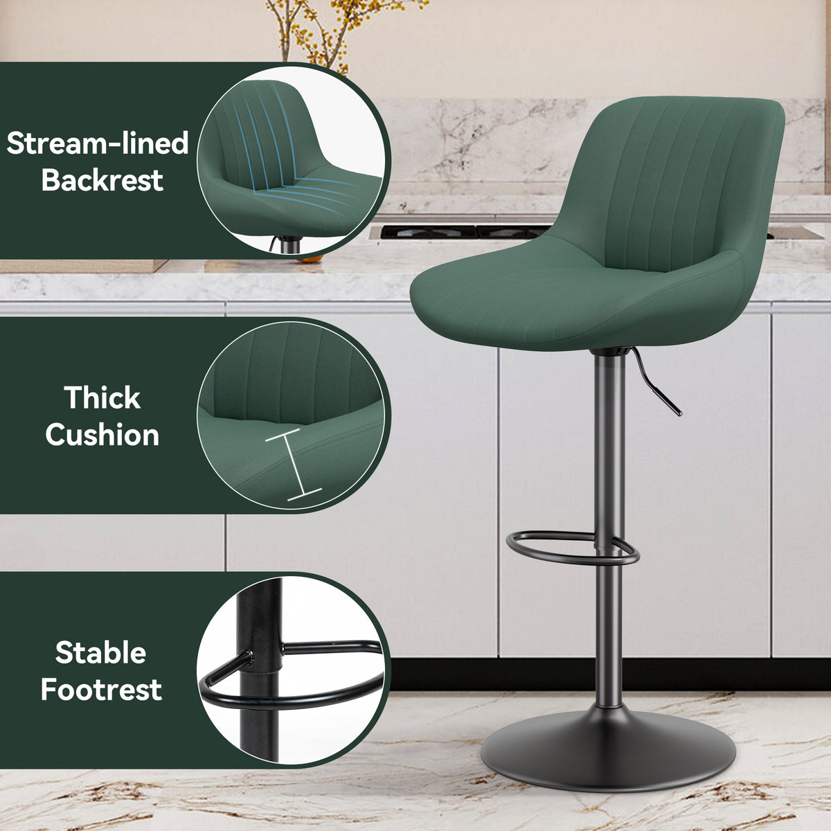 Modern Minimalist High-End Bar Stool: Premium Fabric & Waterproof FU01016-wz