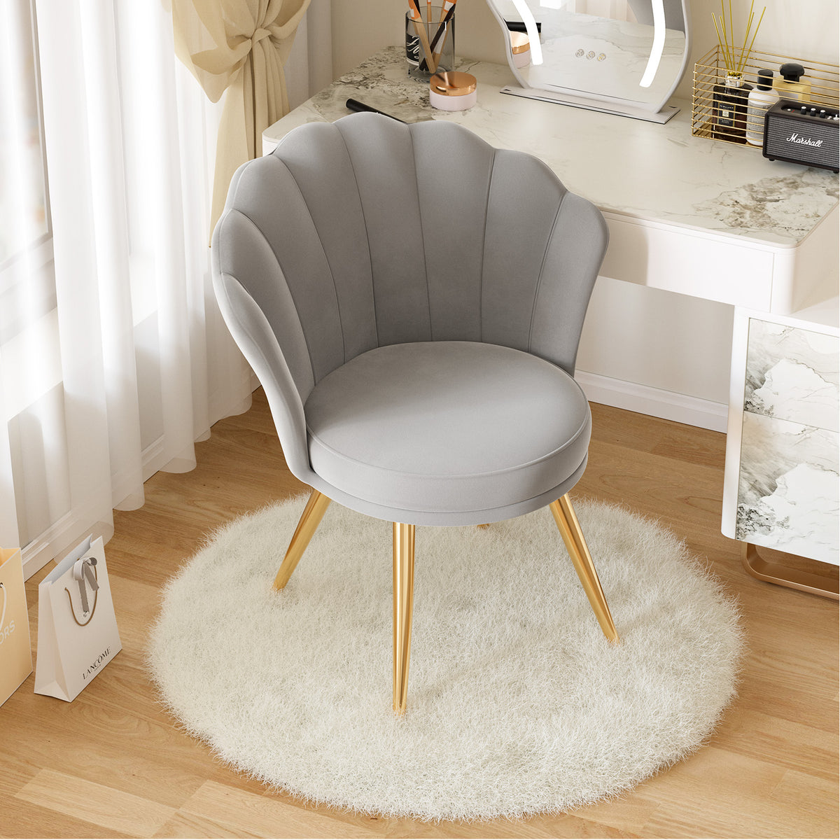 Premium Velvet Accent Chair：Soft Cushion&Adjustable Foot FU01058-wz