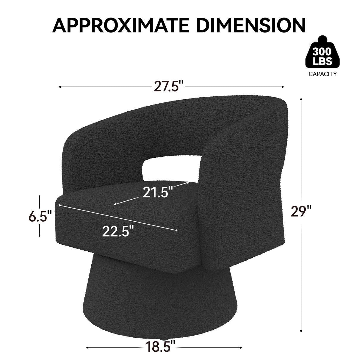 Modern Minimalist Elegant Velvet 360° Swivel Armchair: Thickened Cushion & Anti-Slip Feet FU01059-wz