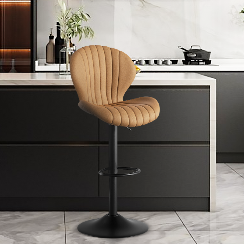 Modern Minimalist 360° Rotating Bar Stool: Resilient Foam & Ergonomic Design FU01023-wz