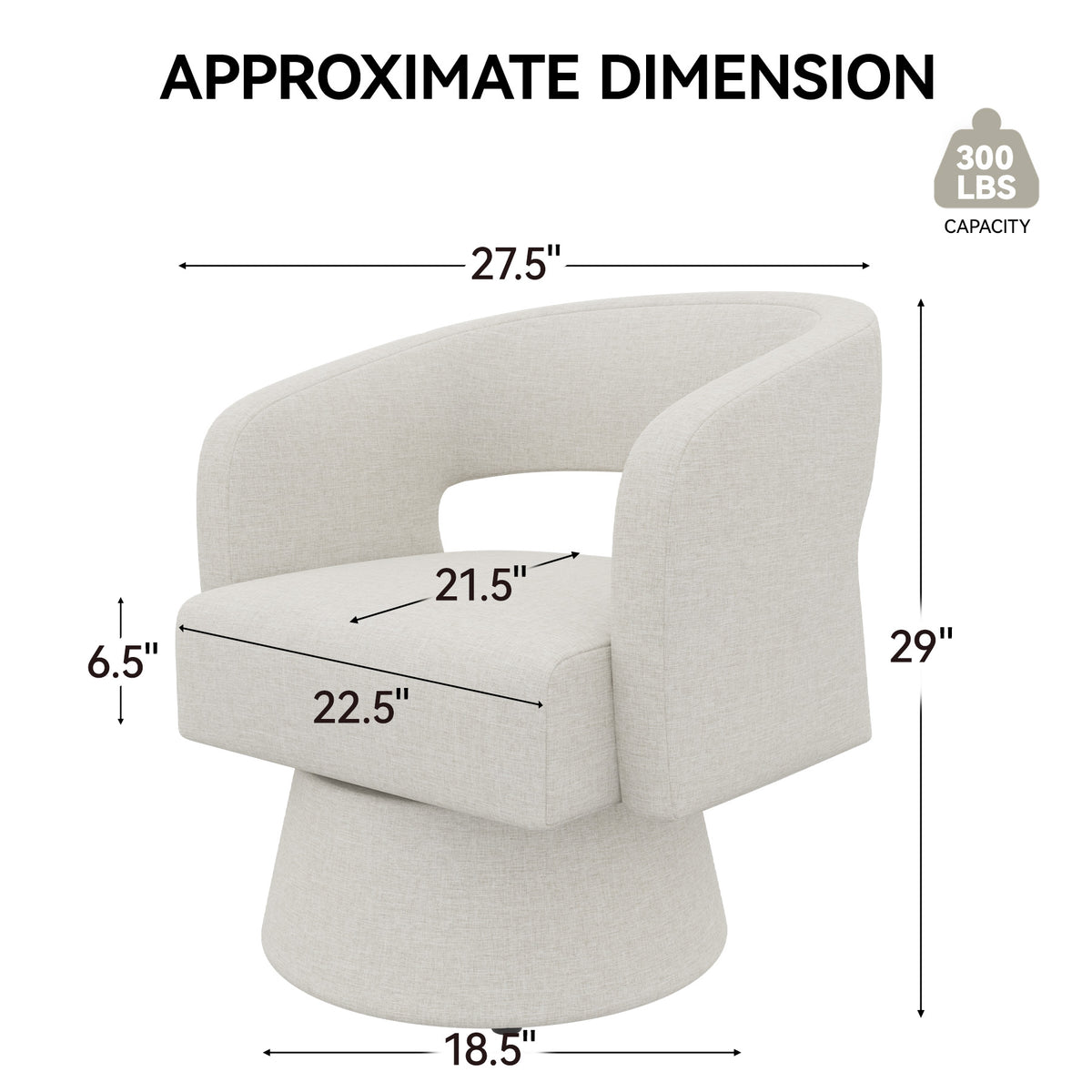 Modern Minimalist Elegant Velvet 360° Swivel Armchair: Thickened Cushion & Anti-Slip Feet FU01059-wz