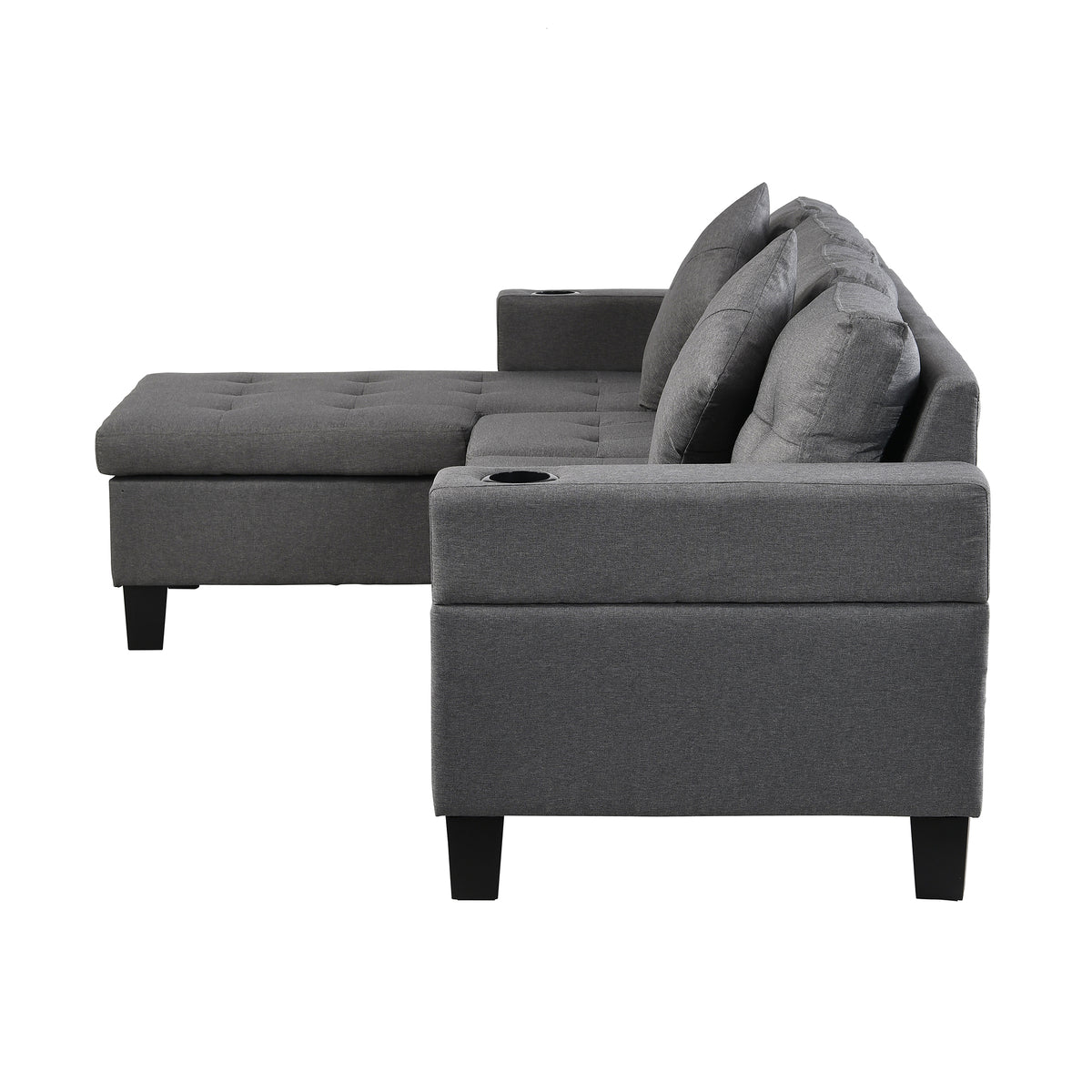 Sectional Sofa Set for Living Room with L ShapeChaise Lounge ,cup holder andLeft or Right Hand ChaiseModern 4 Seat W214S00007-djyc