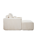 62.5-Inch Corduroy Sponge Sofa Lounge Chair with Removable footrest,No Assembly Required,Fluffy Modern Sleeper Chair for Indoor Living Room Bedroom W834P206050-djyc