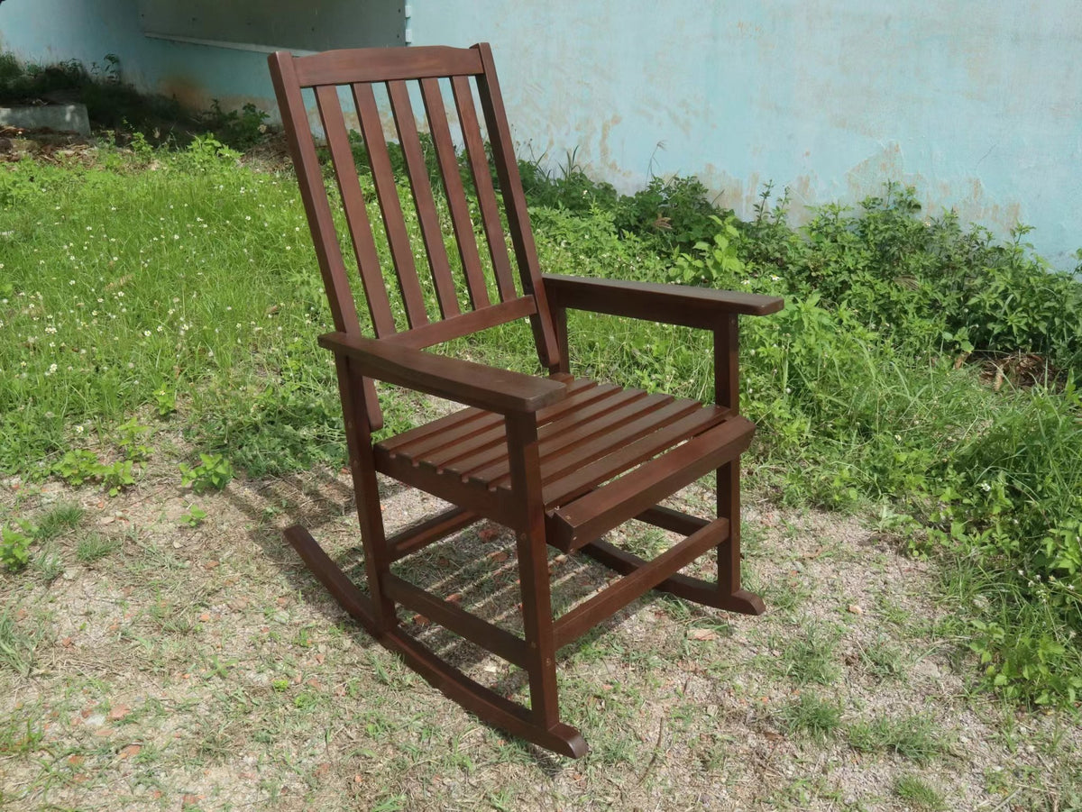 Acacia Indoor Rocking Chair, Outdoor Solid Wood Patio Furniture New Style Brown W2640P198341-djyc