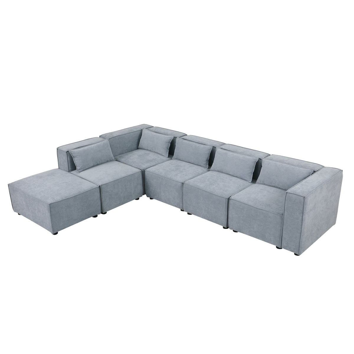 modular sofa Grayish bluechenille fabric,simple and grand, the seat and back is very soft. this is also a KNOCK DOWN sofa W1099S00116-djyc