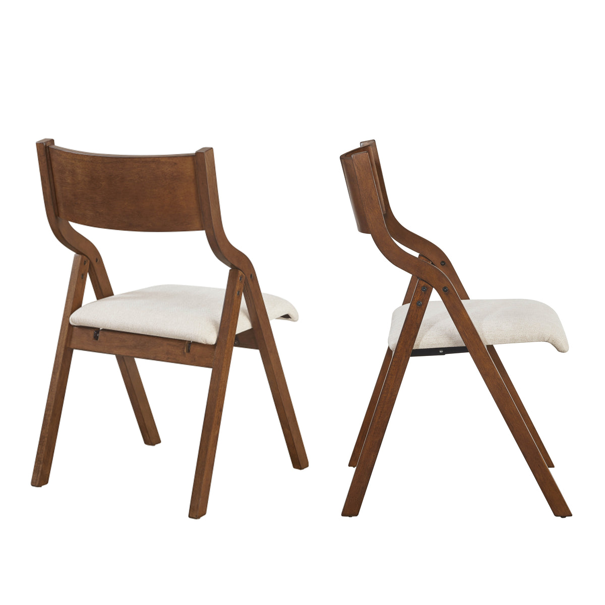 Upholstered folding Dining chair, space saving, easy to carry, Dining Room, 2-Pack-Walnut W2336P162767-djyc