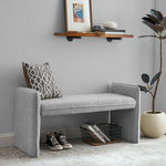 Bedroom storage stool, linen fabric storage stool, large storage space,44.48 inches, can be used for bed end, living room, entrance-GREY W487P186351-djyc