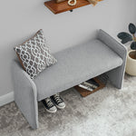 Bedroom storage stool, linen fabric storage stool, large storage space,44.48 inches, can be used for bed end, living room, entrance-GREY W487P186351-djyc