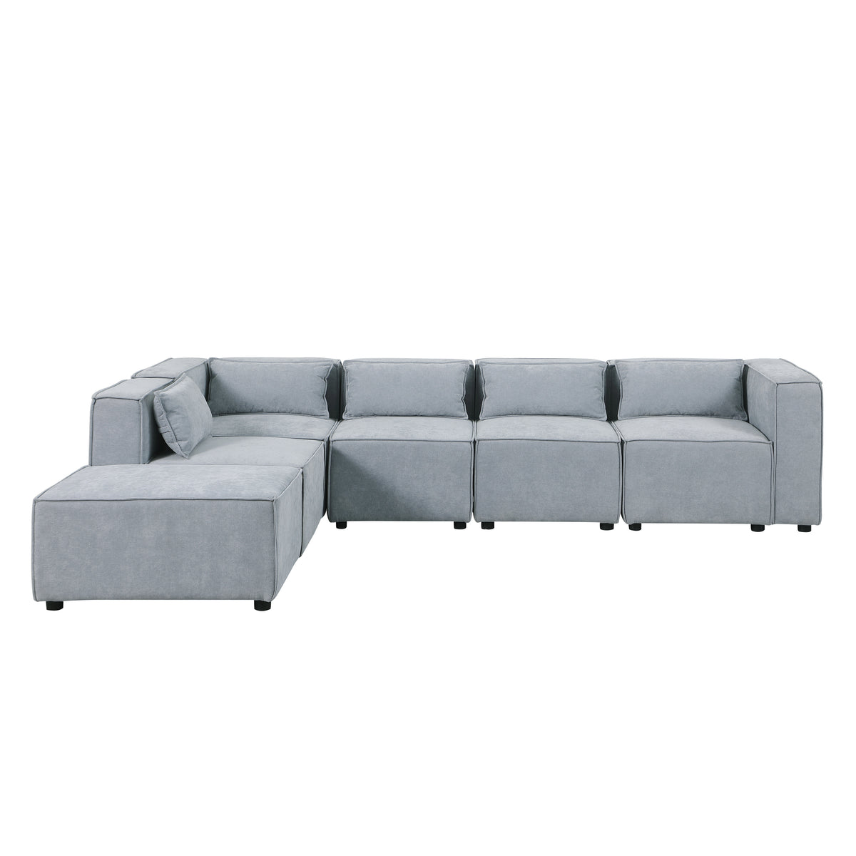 modular sofa Grayish bluechenille fabric,simple and grand, the seat and back is very soft. this is also a KNOCK DOWN sofa W1099S00116-djyc