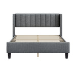 Queen size Upholstered Platform Bed Frame with Headboard, Mattress Foundation, Wood Slat Support, Quiet, no Box Spring Needed, Easy to Assemble Light Grey W1793140457-djyc