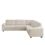 110-Inch Oversized Corduroy Corner Sofa,L Shaped Corner Couch with two storage spaces,USB port & Type-C port and Cup-holder , Deep Seat Comfy Upholstered Couches for Living Room(Not freely combinable) W834S00284-djyc
