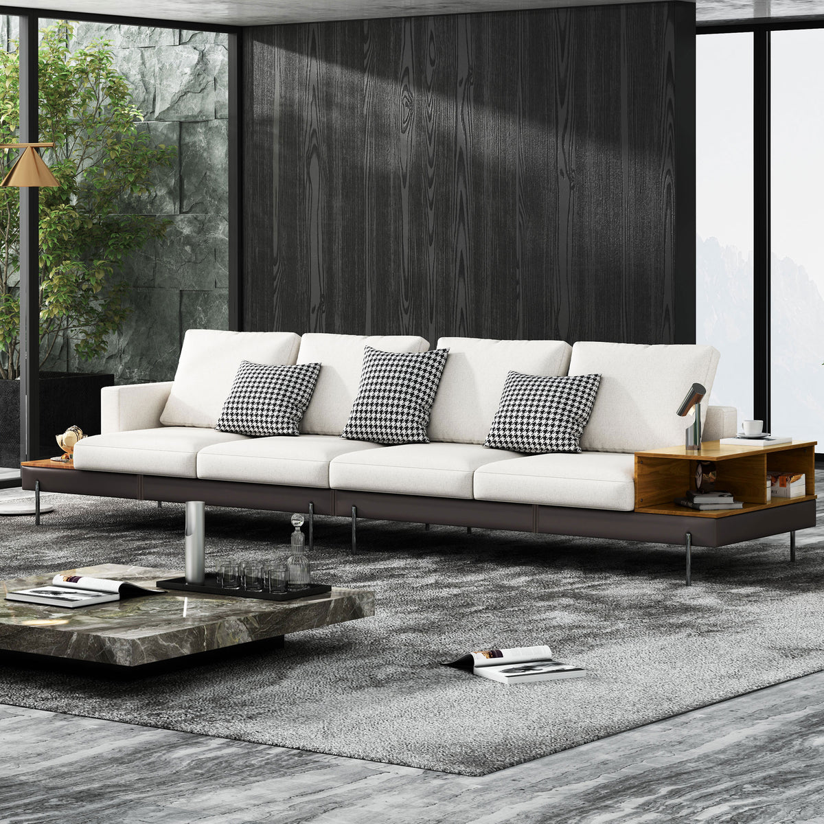 Luxury sofa/Fabric sofain Living Room Left and Right Interchangeable/four seat sofa/off-white W1793S00002-djyc