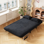 39″ Convertible Chair Bed, Tri-Fold Sofa Bed with Adjustable Backrest & Pillow, Leisure Chaise Lounge Couch with Sturdy Steel Frame for Home & Office, Comfortable Sleeper Chair black W1767P192815-djyc