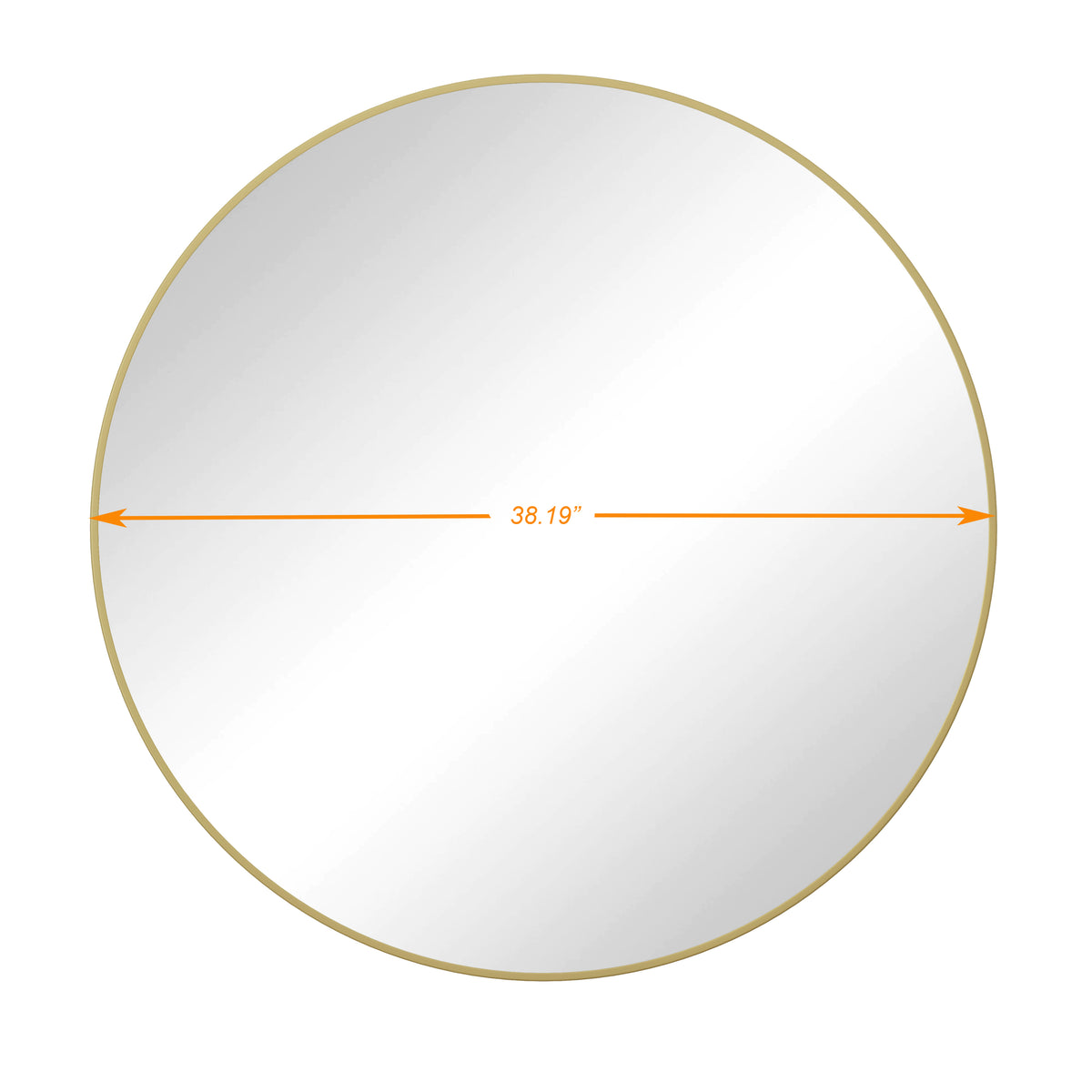 Wall Mirror 39 Inch Gold Circular Mirror Metal Framed Mirror Round Vanity Mirror Dressing Mirror, for Bathroom, Living Room, Bedroom Wall Decor W143570512-djyc