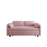 Sofa at the Forefront: 54-inch Velvet Pink Sofa Bed for Multi-purpose Living Spaces, Featuring a Retractable Bed W1278127956-djyc