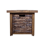 Best Choice Product 50,000 BTU Rectangle Fire Pit Table, Faux Woodgrain Top And Faux Stone Texture Base Propane Gas Fire Table For Outdoor W2029120115-djyc