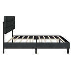 King Bed Frame with Headboard,Sturdy Platform Bed with Wooden Slats Support,No Box Spring,Mattress Foundation,Easy AssemblyDark grey W1793140487-djyc