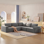 116*116' Modular L Shaped Sectional Sofa,Luxury Floor Couch Set,Upholstered Indoor Furniture,Foam-Filled Compressed Sofa for Living Room,Bedroom,5 PC Free Combination,3 Colors GS000613AAE-djyc