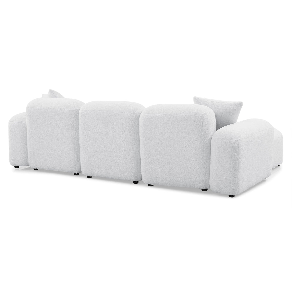 L-Shape Modular Sectional Sofa, DIY Combination,Teddy Fabric,White W487S00148-djyc