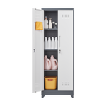 Metal Storage Cabinets, Cleaning Tool Cabinet with Locking Door, Tall Broom Tool Organizer and Storage, Large Storage Cabinet for Kitchen, Pantry, Office, Shop W328P193782-djyc