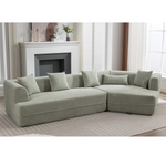 [VIDEO PROVIDED][ New And Upgraded Extended Edition]Modular sofa , modern minimalist style sofa,upholstered ,free combination, round fiber fabric, anti-wrinkle fabric,Dimension extension,Green W2108S00072-djyc