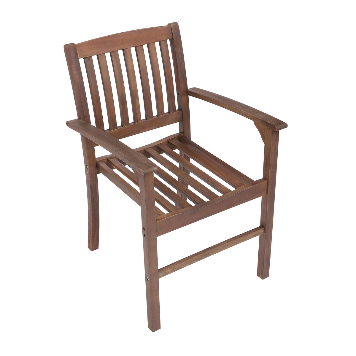 Acacia Wood Patio Dining Chair Set of 2, Solid Wood Indoor Outdoor Comfortable Seat Brown, Modern Farmhouse Chair for Kitchen, Bedroom, Living Room W2640P207939-djyc