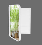 16x24 Inch Recessed White Metal Framed Medicine Cabinet with Mirror and Adjustable Shelves Black Wall Mirror with Storage for Bathroom W1435142930-djyc