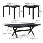 Durable Black WPC Table with Sleek Modern Design for Outdoor and Indoor Use zy-034
