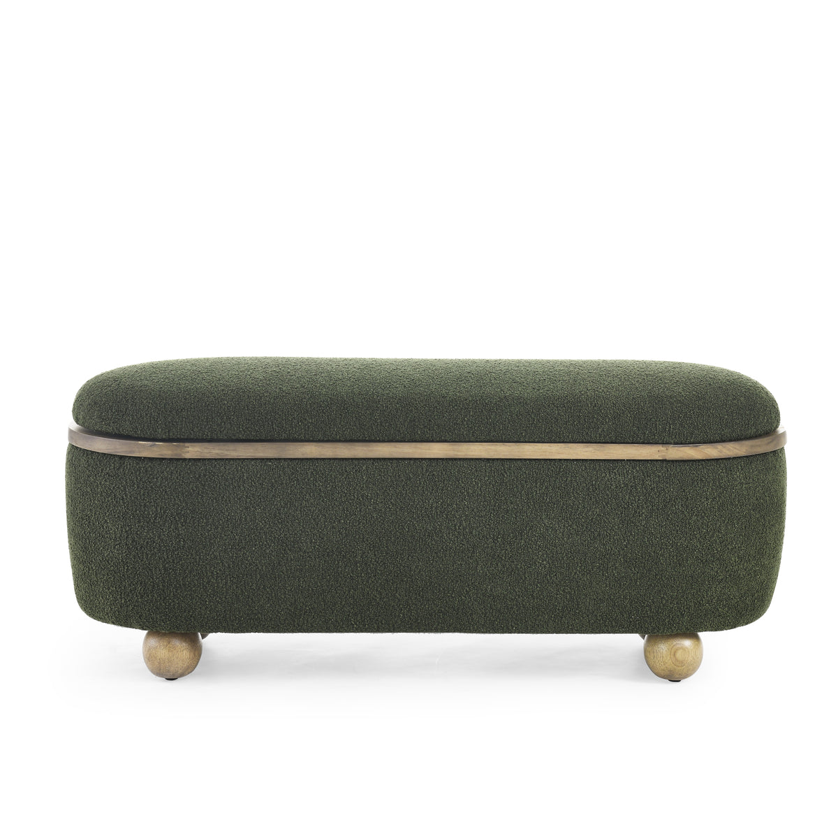 Storage Ottoman Bench, Upholstered End of Bed Ottoman Bench with Storage and Seating, Large Blanket Storage Bench for Foot Rest in Bedroom, Living Room, Entryway, Dark green W487P179605-djyc