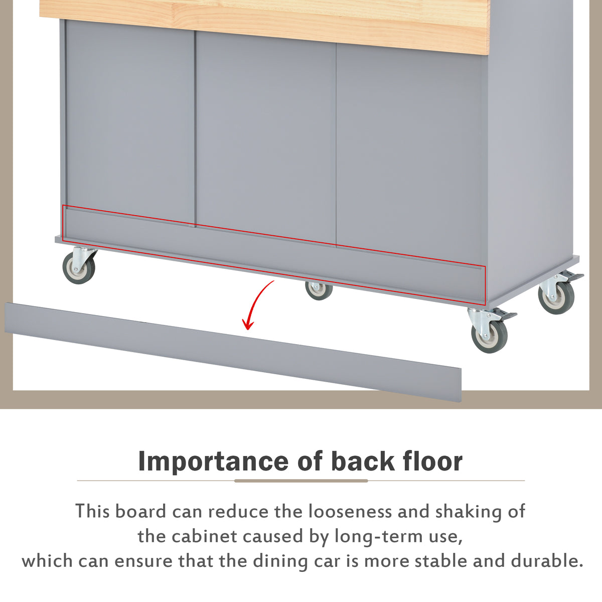 Rolling Mobile Kitchen Island with Solid Wood Top and Locking Wheels,52.7 Inch Width,Storage Cabinet and Drop Leaf Breakfast Bar,Spice Rack, Towel Rack & Drawer (Grey Blue) WF287035AAG-djyc